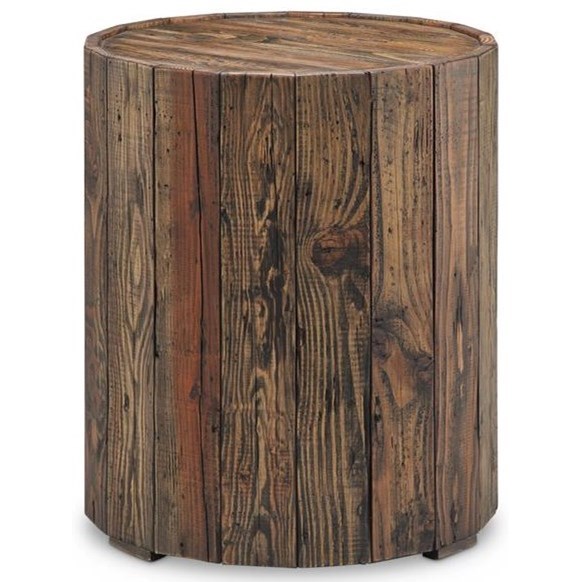 Magnussen Home Dakota Occasional Tables 1307027 Rustic Round End Table Dunk & Bright Furniture